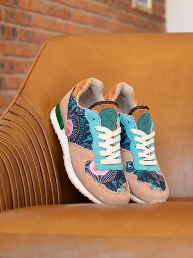 Inkkas Chanterelle Vegan dames tennis sneaker low top Vegan sneaker met paddenstoelenprint paars geel groen 100% Vegan - Foto 7