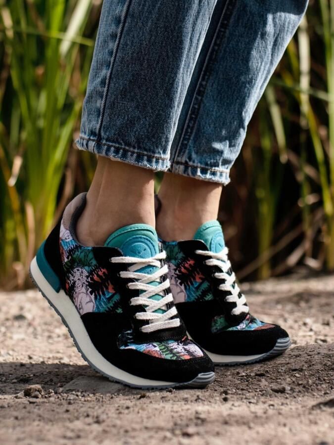 Inkkas Spirit Bear dames sneaker comfortabele Vegan sneaker met nature-print naturel multicolor - Foto 4