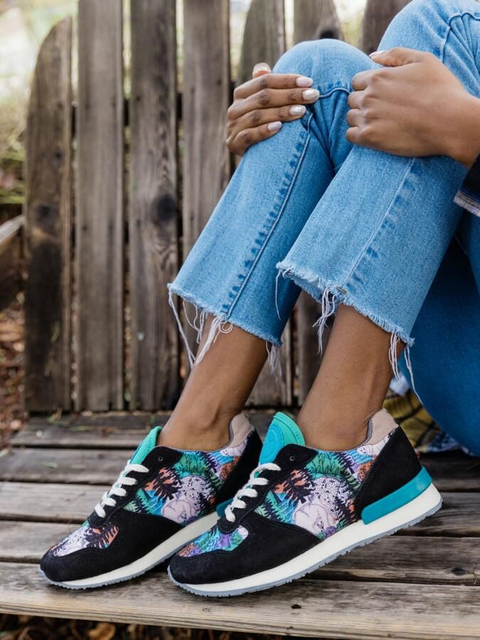 Inkkas Spirit Bear dames sneaker comfortabele Vegan sneaker met nature-print naturel multicolor - Foto 5