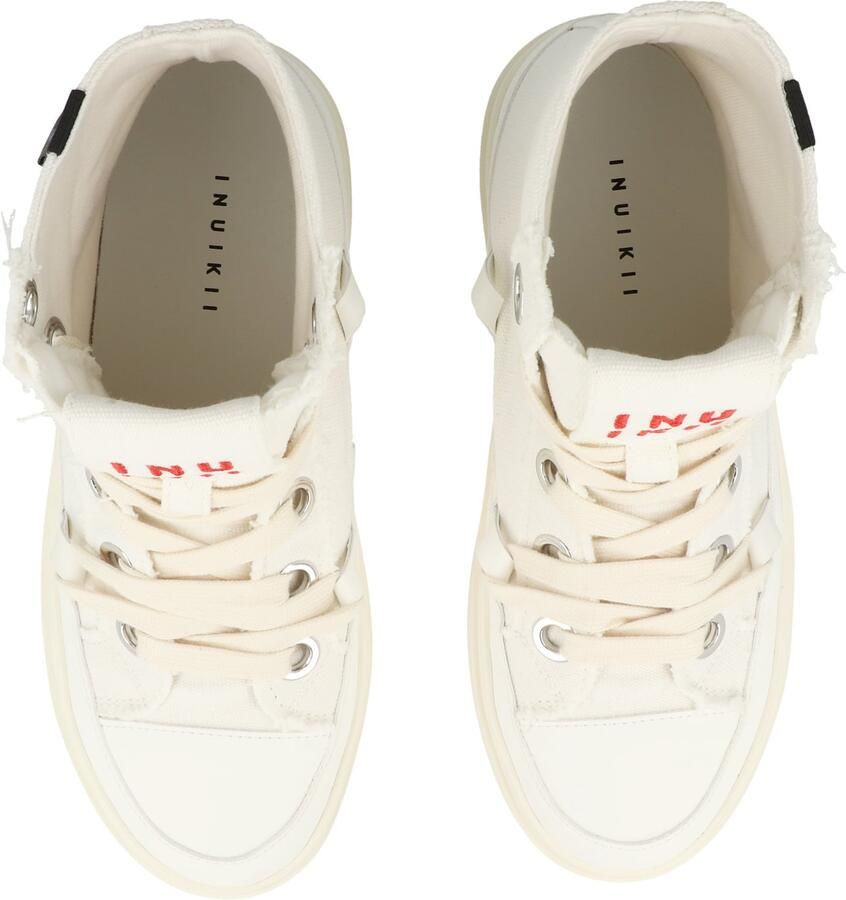 INUIKII Sneakers hoog 'Matilda' crème rood zwart - Foto 2