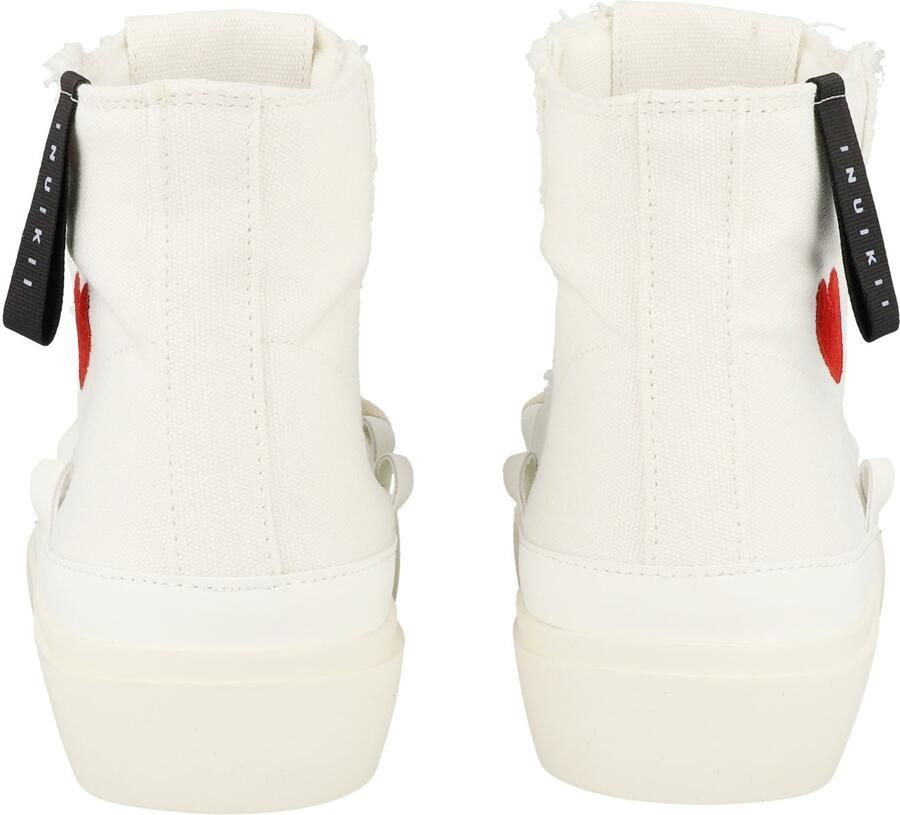 INUIKII Sneakers hoog 'Matilda' crème rood zwart - Foto 3