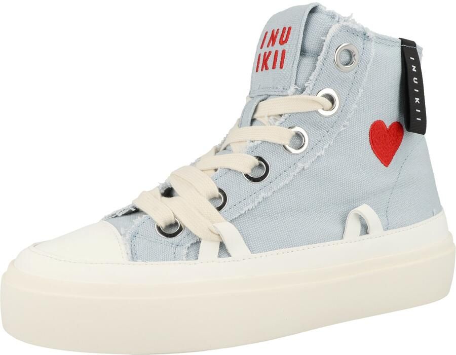 INUIKII Sneakers hoog 'Matilda' hemelsblauw rood