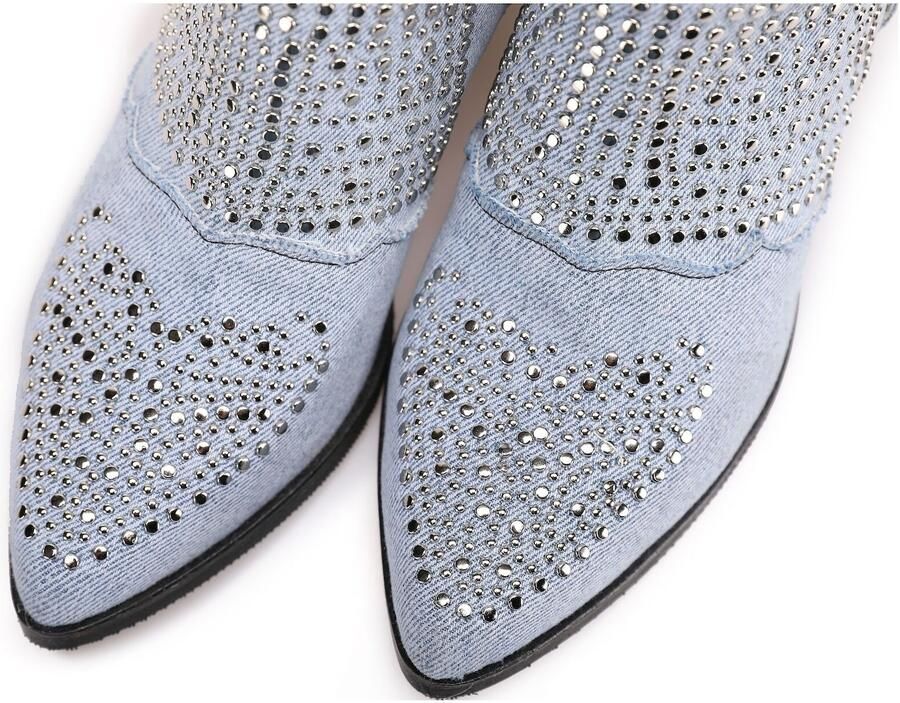 INUOVO Enkellaarsjes blauw denim zilver - Foto 3