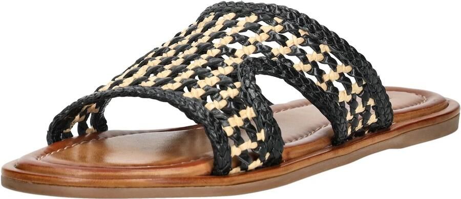 INUOVO Muiltjes beige zwart