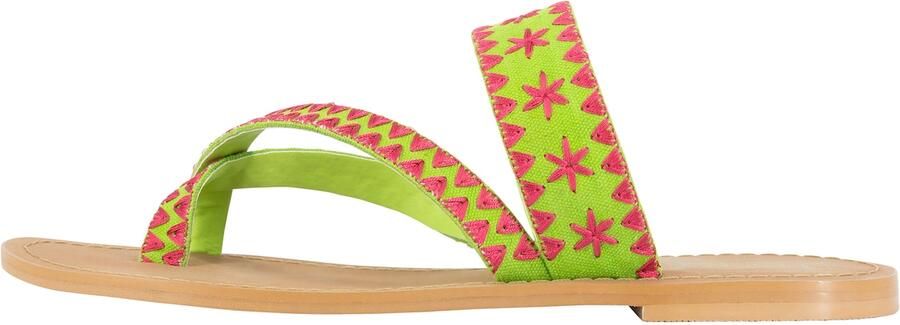 IZIA Teenslipper beige groen pink
