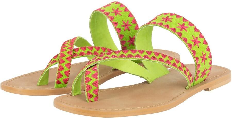 IZIA Teenslipper beige groen pink - Foto 5