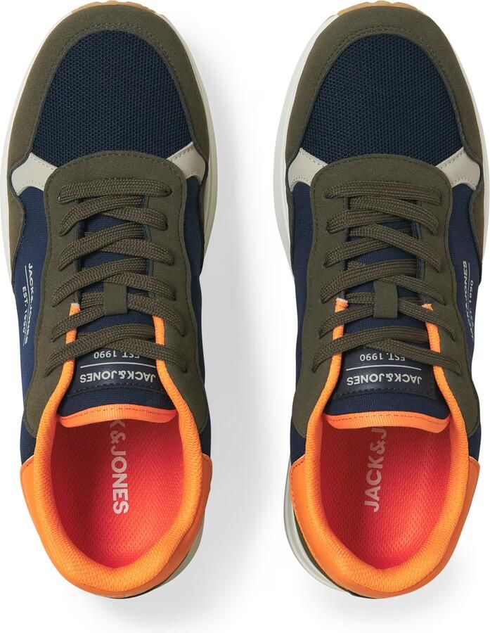 JACK & JONES Sneakers laag 'JFWBEECH' donkerblauw lichtgrijs olijfgroen lichtoranje - Foto 4