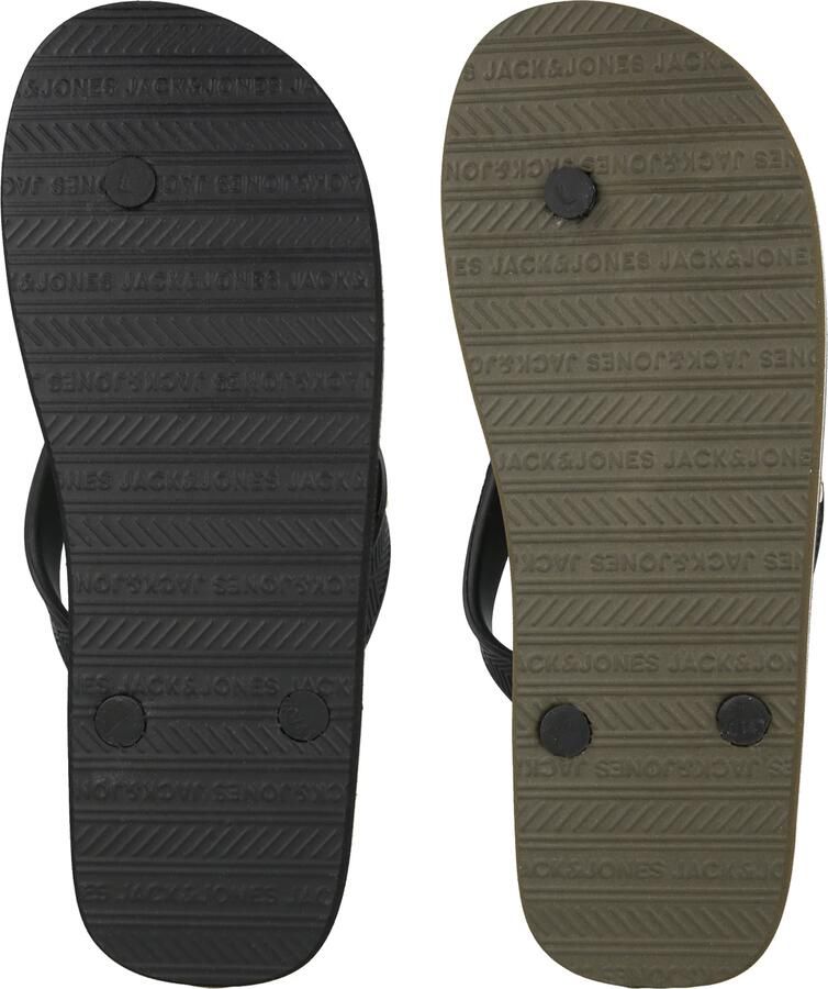 JACK & JONES Teenslippers crème antraciet olijfgroen - Foto 2