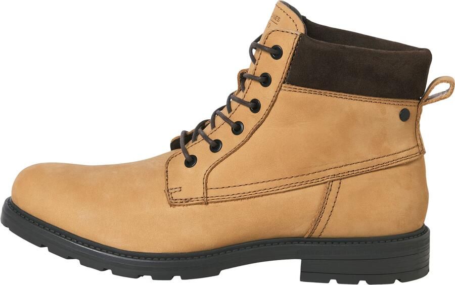 JACK & JONES Veterboots 'JFWCRANFIELD' donkerbruin mosterd