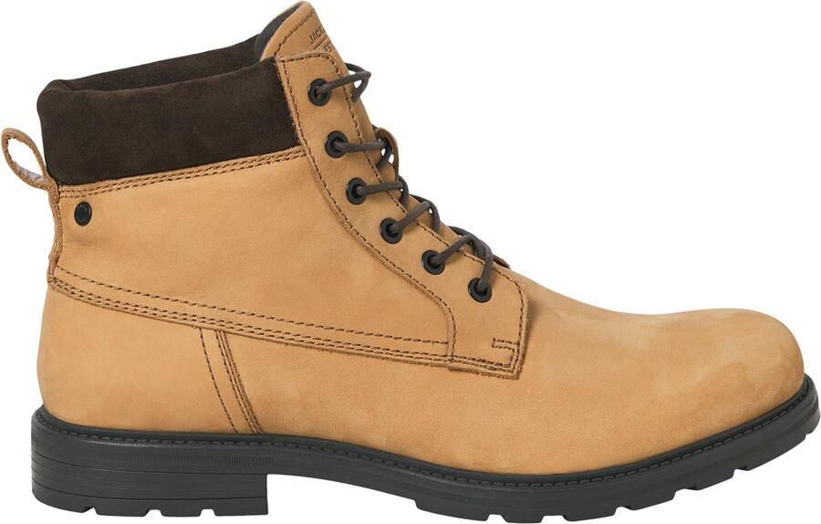 JACK & JONES Veterboots 'JFWCRANFIELD' donkerbruin mosterd - Foto 4