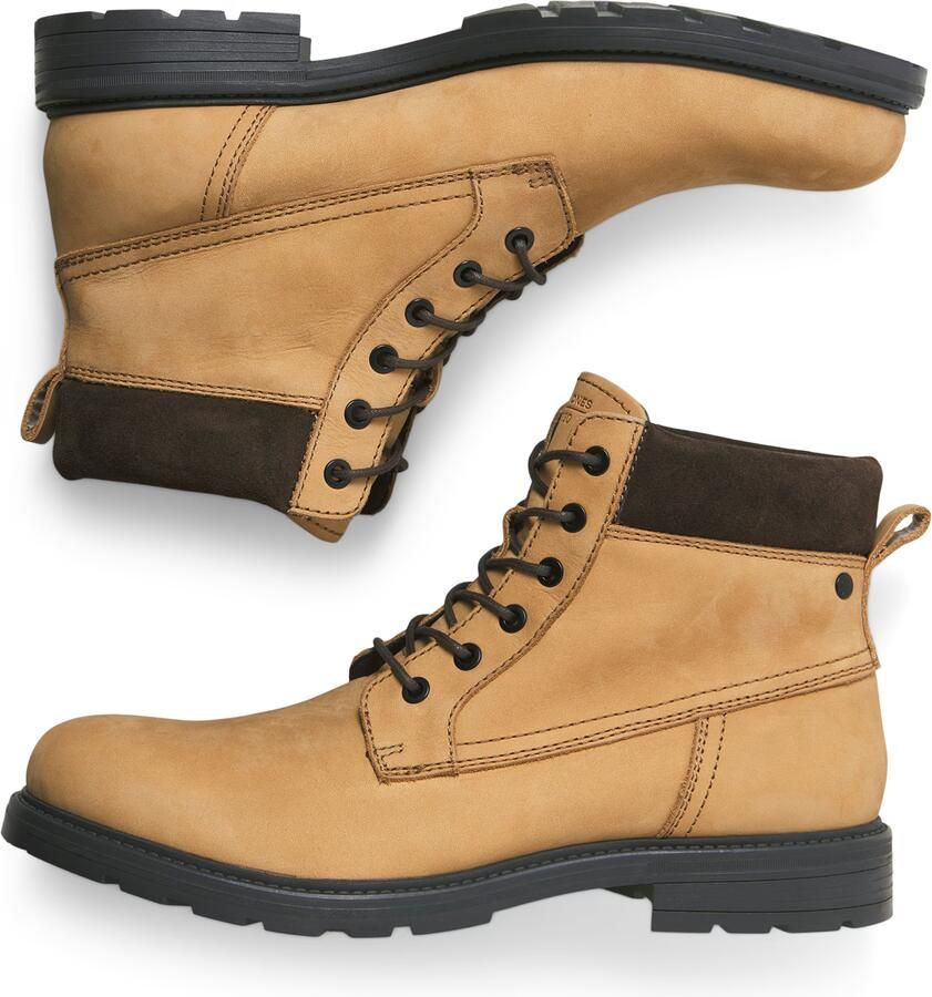 JACK & JONES Veterboots 'JFWCRANFIELD' donkerbruin mosterd - Foto 2