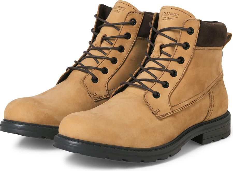 JACK & JONES Veterboots 'JFWCRANFIELD' donkerbruin mosterd - Foto 3