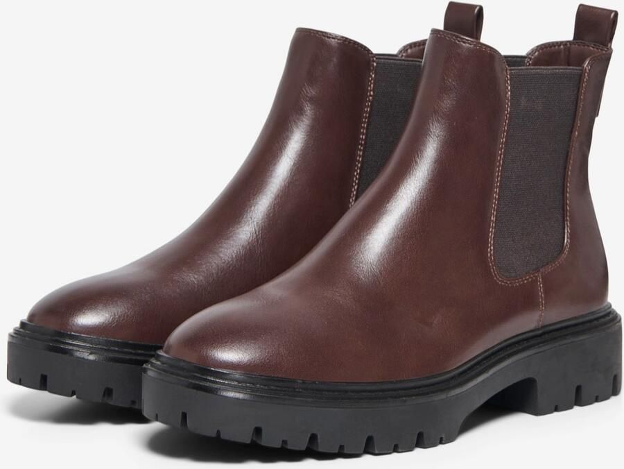 JDY Chelsea boots ' Emma' kastanjebruin zwart - Foto 3