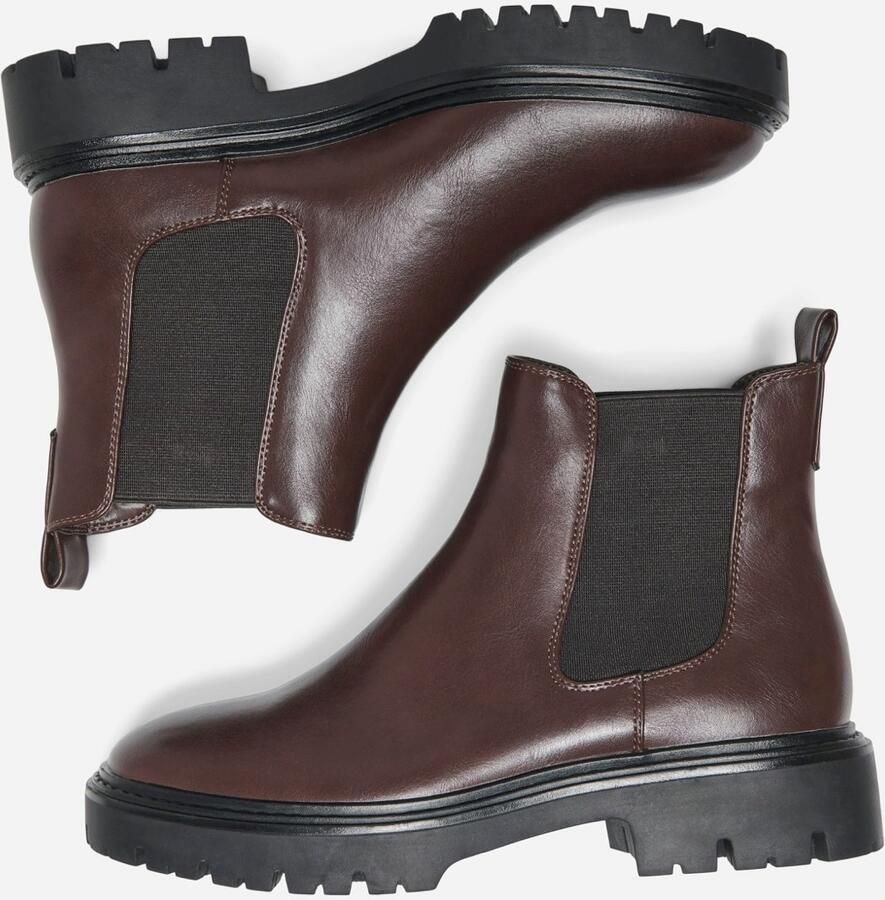 JDY Chelsea boots ' Emma' kastanjebruin zwart - Foto 2