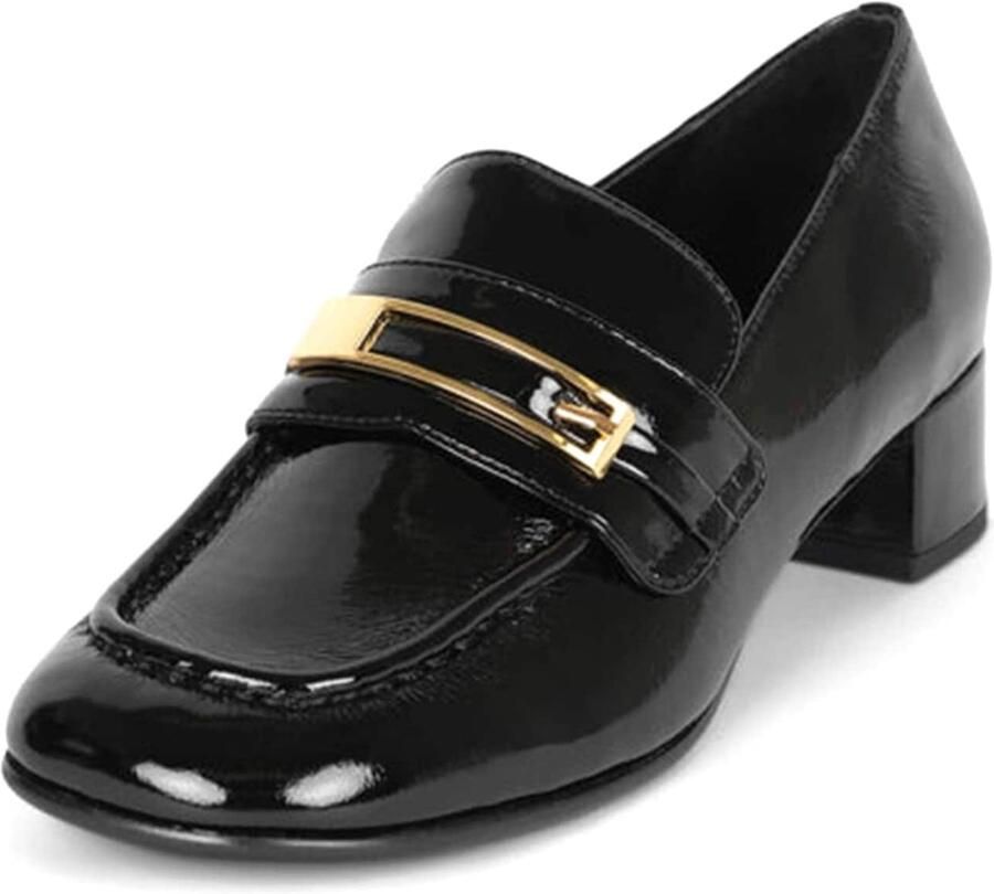 Jeffrey Campbell Mocassins 'BOOK-SMART BLACK CRINKLE PATENT' zwart - Foto 3
