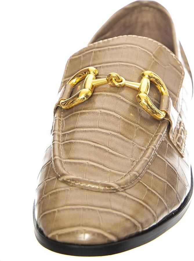 Jeffrey Campbell Mocassins 'W' Velviteen Dark Sand Croco' bruin - Foto 2