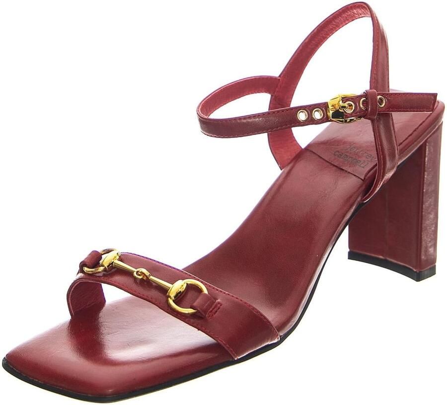 Jeffrey Campbell Sandaal 'Lively Red Gold Sandals' rood