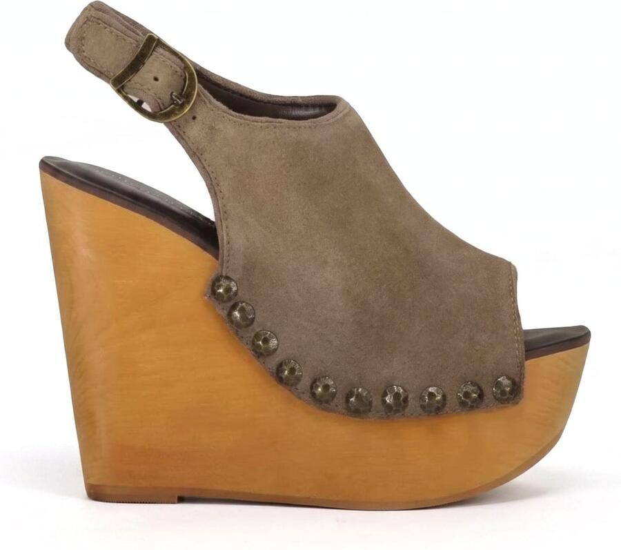 Jeffrey Campbell Sandaal 'SNICK-STD SUEDE TAUPE' mokka