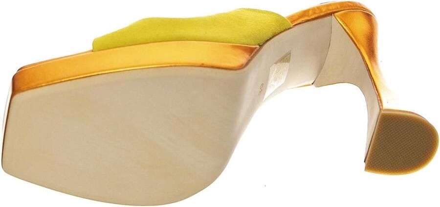 Jeffrey Campbell Sandaal 'W' Hollyweird Yellow Kid Suede and Pu Sandals' oranje - Foto 5
