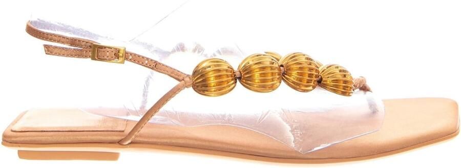 Jeffrey Campbell Sandaal 'YUCATAN BEIGE SATIN GOLD' beige