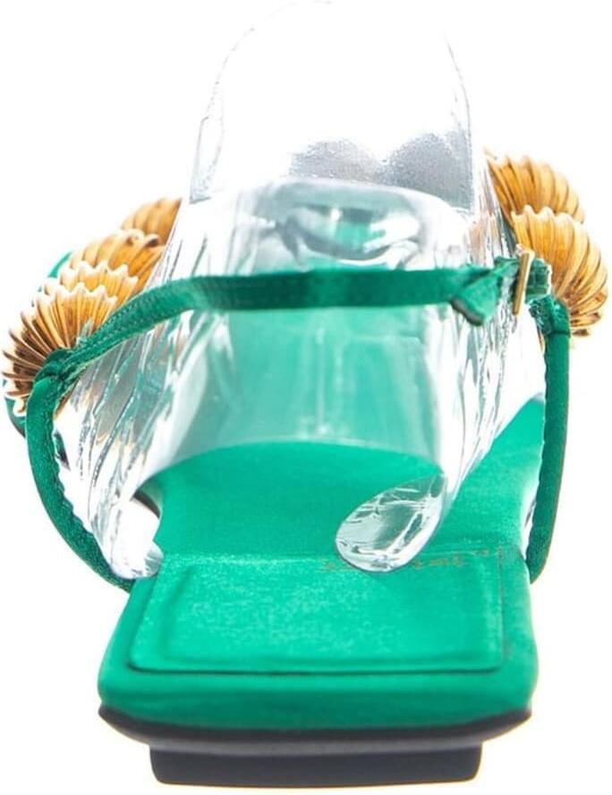Jeffrey Campbell Sandaal 'YUCATAN GREEN SATIN GOLD' groen - Foto 3