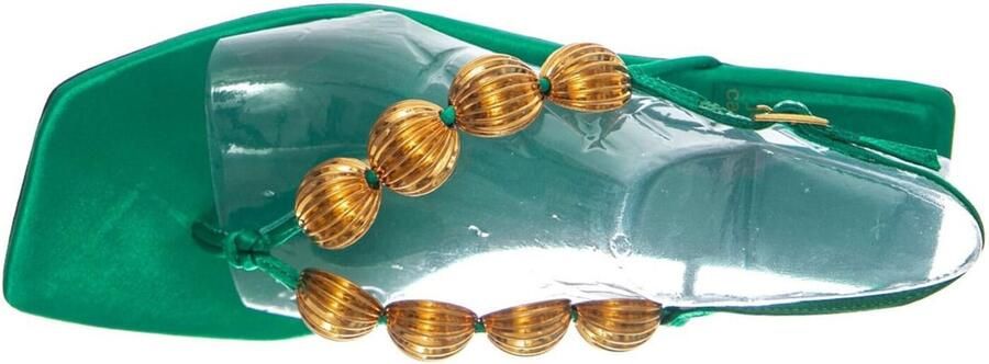 Jeffrey Campbell Sandaal 'YUCATAN GREEN SATIN GOLD' groen - Foto 5