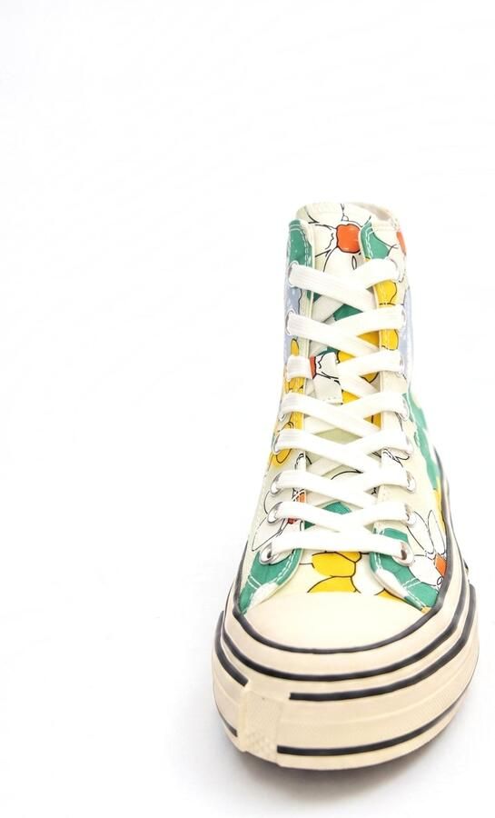 Jeffrey Campbell Sneakers hoog 'JC Play Endorphin-H Canvas Green Yellow Multi Floral Shoes' gemengde kleuren - Foto 4