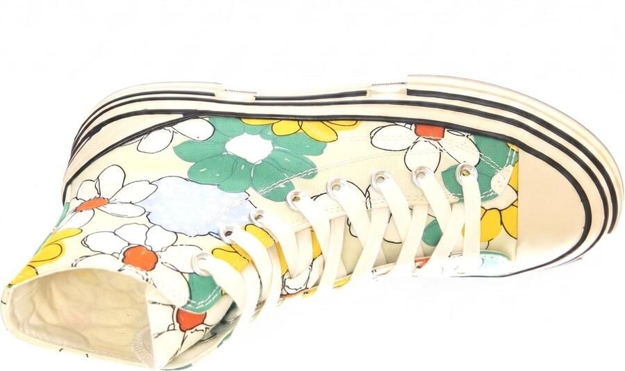 Jeffrey Campbell Sneakers hoog 'JC Play Endorphin-H Canvas Green Yellow Multi Floral Shoes' gemengde kleuren - Foto 5