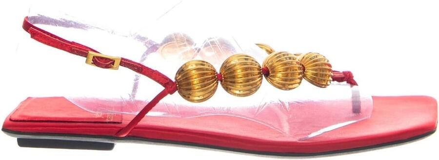 Jeffrey Campbell Teenslipper 'YUCATAN RED SATIN GOLD' gemengde kleuren