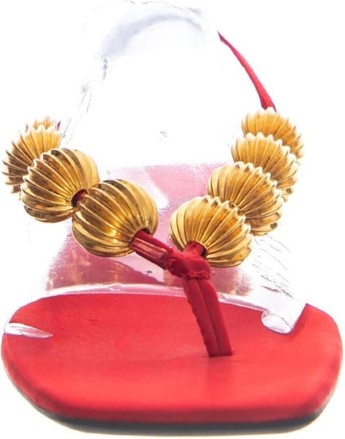 Jeffrey Campbell Teenslipper 'YUCATAN RED SATIN GOLD' gemengde kleuren - Foto 2