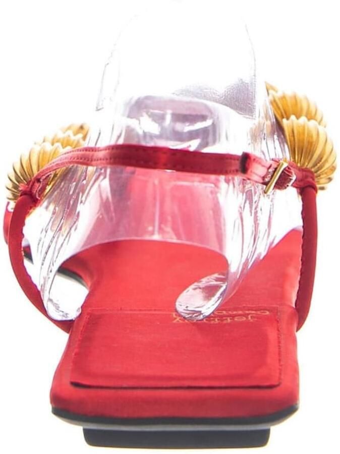 Jeffrey Campbell Teenslipper 'YUCATAN RED SATIN GOLD' gemengde kleuren - Foto 3