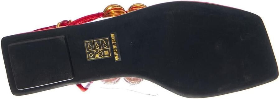 Jeffrey Campbell Teenslipper 'YUCATAN RED SATIN GOLD' gemengde kleuren - Foto 6