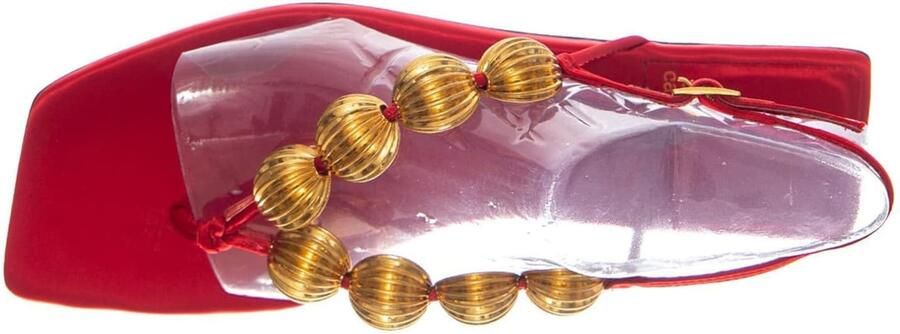 Jeffrey Campbell Teenslipper 'YUCATAN RED SATIN GOLD' gemengde kleuren - Foto 5