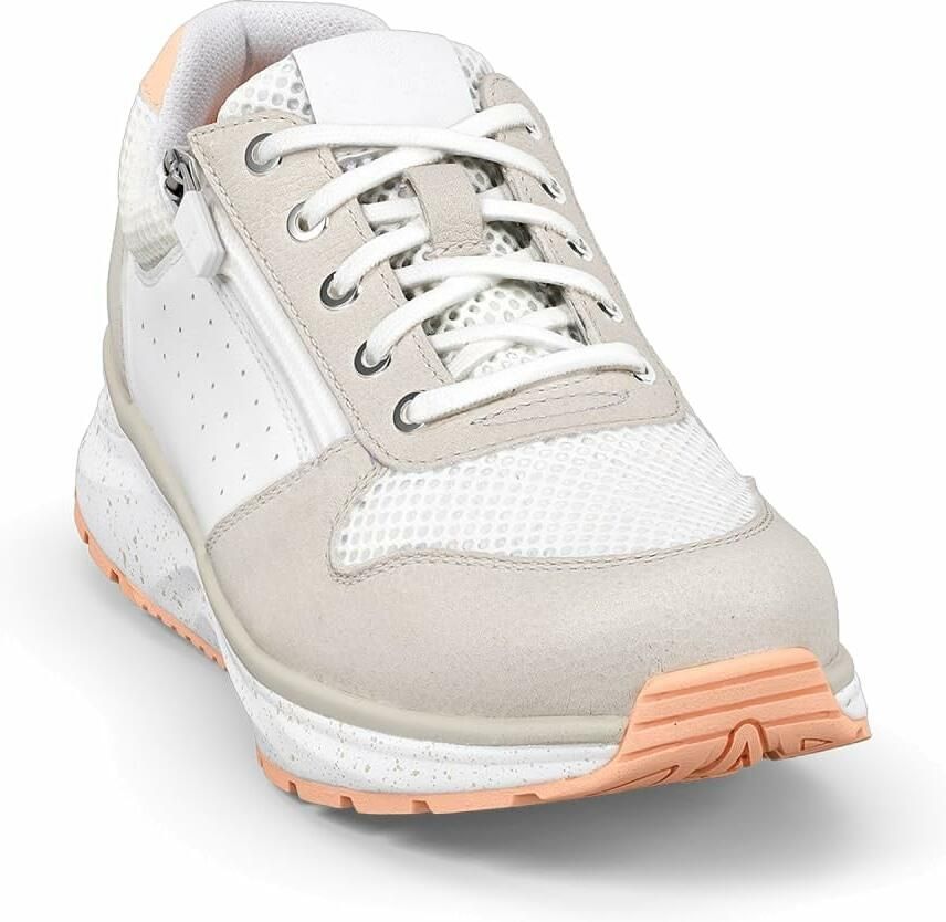 Joya Comfortabele Wit Beige Rits Sneaker