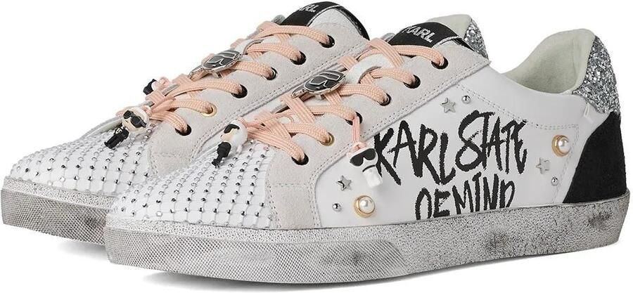 KARL LAGERFELD JEANS Sneakers laag 'Skool State Of Mind' zwart zilver parelwit offwhite - Foto 6