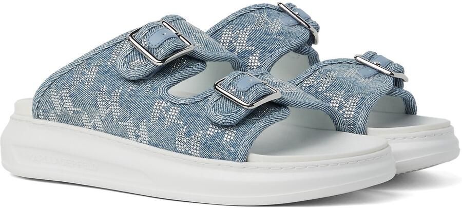 Karl Lagerfeld Muiltjes 'Kapri' blauw denim zilver - Foto 4