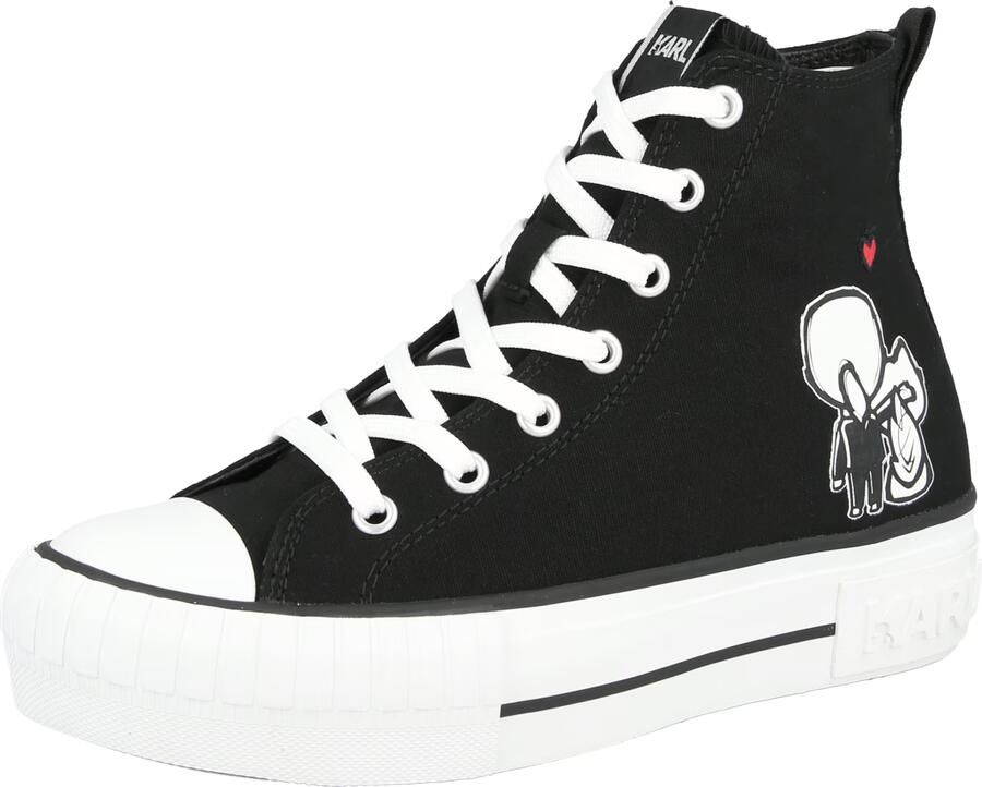 Karl Lagerfeld Sneakers hoog 'KAMPUS MAX' rood zwart wit