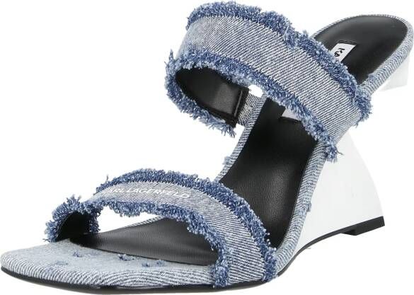 Karl Lagerfeld Sandalen met hak Waverly Double Strap Slide in blauw