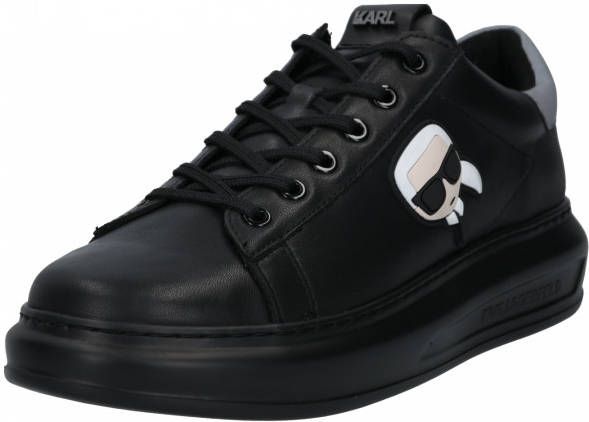 Karl Lagerfeld men's shoes leather trainers sneakers Kapri K Ikonik Zwart Heren - Foto 4