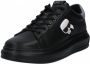 Karl Lagerfeld men's shoes leather trainers sneakers Kapri K Ikonik Zwart Heren - Thumbnail 3