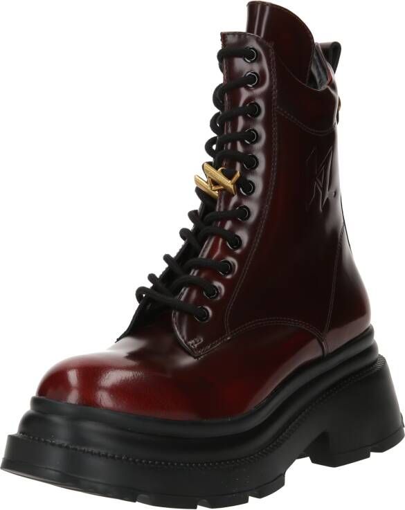 Karl Lagerfeld Boots & laarzen Danton Mono Mid Lace Boot in rood