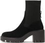 Kazar Zwarte Suède Booties met Sok Bovenkant Black Dames - Thumbnail 2