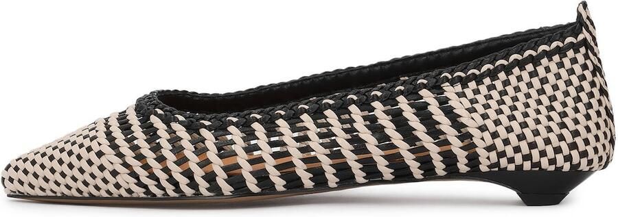 Kazar Elegant interlaced leather pumps in black and beige - Foto 3