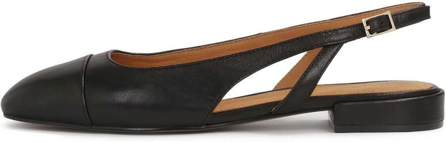Kazar Zwarte platte pumps met uitgesneden bovendeel