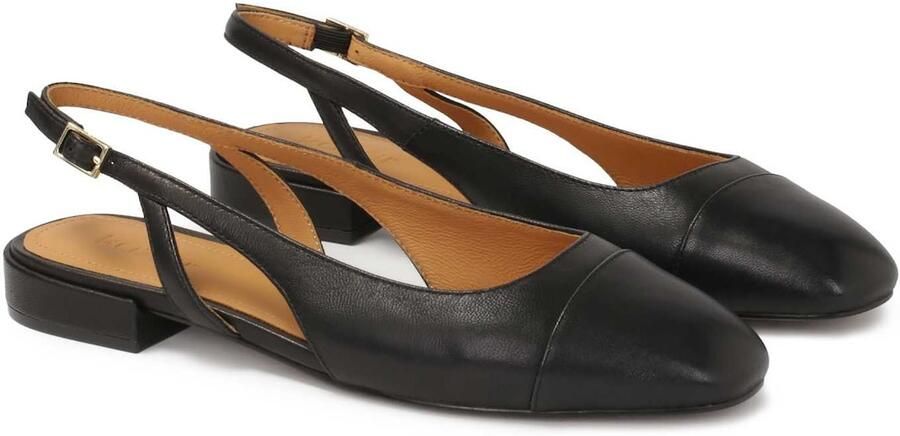 Kazar Zwarte platte pumps met uitgesneden bovendeel - Foto 2