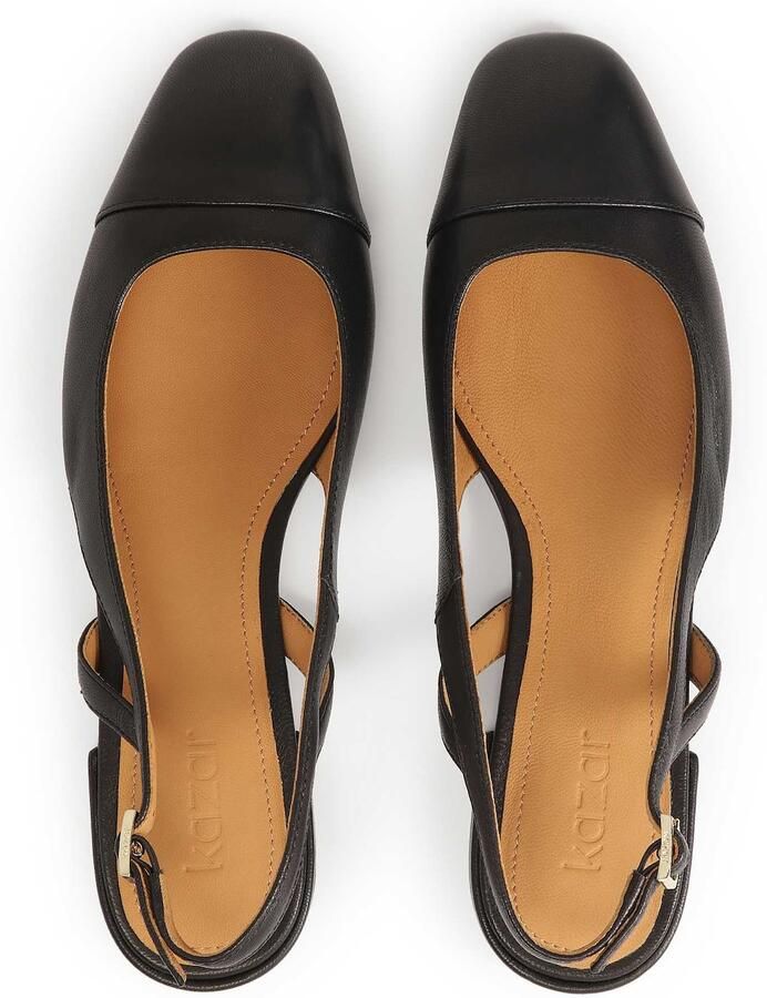 Kazar Zwarte platte pumps met uitgesneden bovendeel - Foto 4