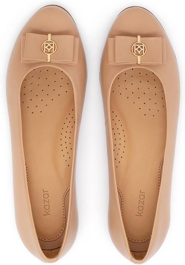 Kazar Beige leather ballerinas with a bow - Foto 4