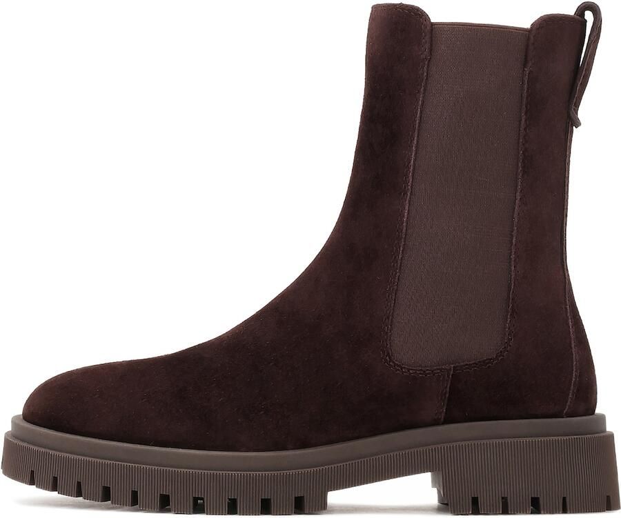 Kazar Slip-on suede boots in brown color
