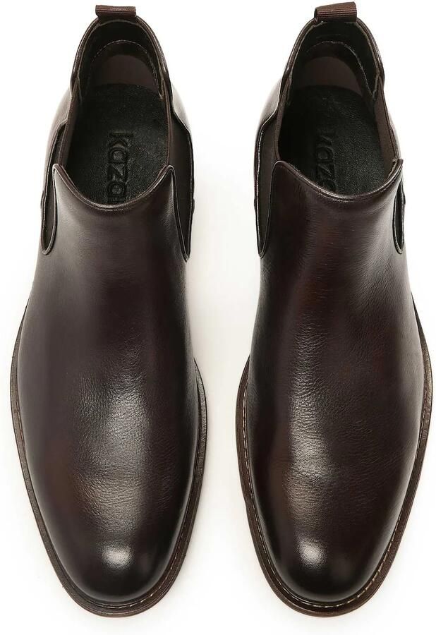 Kazar Men s brown leather slip-on Chelsea boots - Foto 4