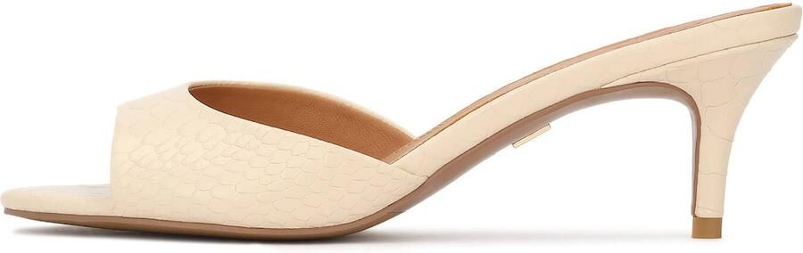 Kazar Embossed leather mules with low heel